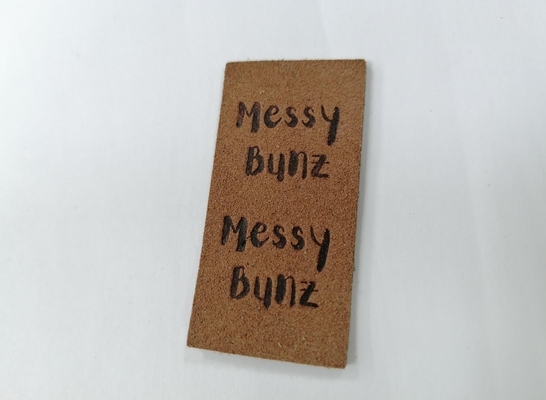 Suede Microfiber PU Leather Label Washable With Embossed Logo