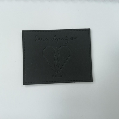 Embossed Logo Suede Microfiber PU Leather Label Washable Custom Color