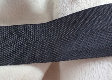 Polyester Matte Effect Coating Woven Tape , Non Elastic Cord Black Color