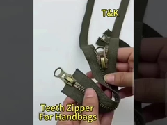 زپ دندانهای فلزی مس باز با رنگ طلایی درخشان برای پارچه های خانگی