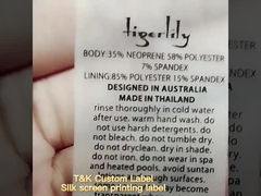 برچسب های پوشاک نرم شفاف TPU رنگ های CMYK قابل شستشوی لباس شنا