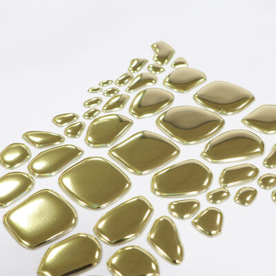 برچسب انتقال گرما TPU طلای فلزی سفارشی کارخانه - نماد شکل نامنظم برای لباس های لوکس و لباس های مد