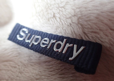 Superdry 3D فرکانس بالا لوگو نقره ای لباس گردن برچسب برای کت