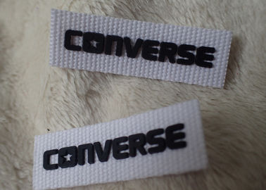 3D Silicone Logo Patches سیاه و سفید نرم برای لباس گردن برچسب