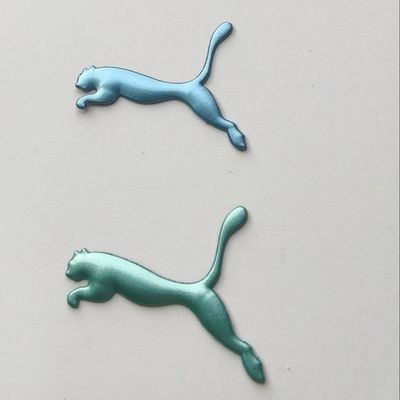 Customized 3D  Metallic Green Heat Transfer PVC Badges TPU Patches Leather Brand Tags for Sportswear Clothes