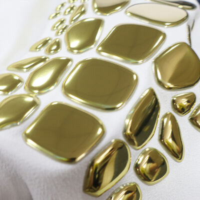 برچسب انتقال گرما TPU طلای فلزی سفارشی کارخانه - نماد شکل نامنظم برای لباس های لوکس و لباس های مد