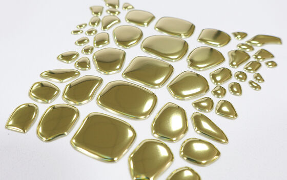 برچسب انتقال گرما TPU طلای فلزی سفارشی کارخانه - نماد شکل نامنظم برای لباس های لوکس و لباس های مد