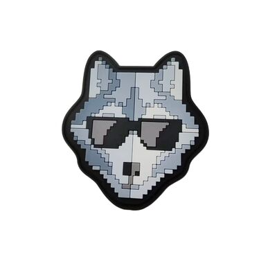 نماد سیلیکونی سه بعدی سفارشی - Pixel Art Wolf Shape سیلیکون ترانسفر گرما برای لباس