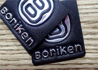تکه های چرمی چرمی با چسبندگی نقره ای TPU Logo For Bags