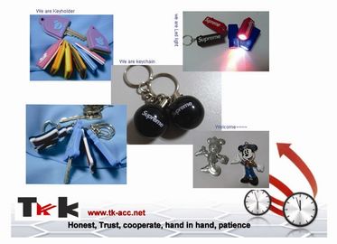 هدایای تبلیغاتی تازگی شخصی حک لوگو در Keychain پی وی سی با نور LED